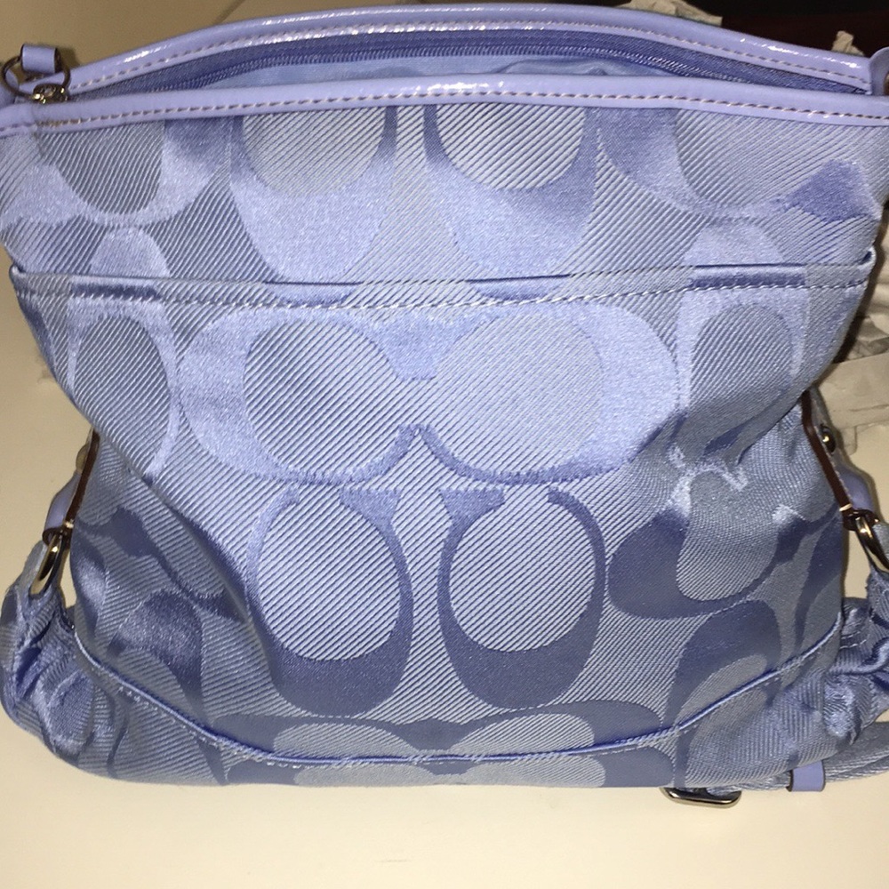 Coach Periwinkle Blue Signature Jacquard Crossbody with Front Pocket - Picture 5 of 5